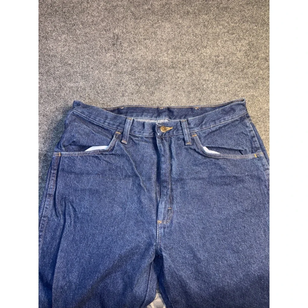 Wrangler Rustler Jeans Mens 34x32 Blue Denim Regular Fit Straight Leg‎ 87619PW